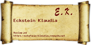 Eckstein Klaudia névjegykártya